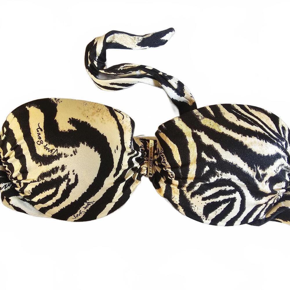 Victoria's Secret Zebra Print Bikini Top Size 34C
